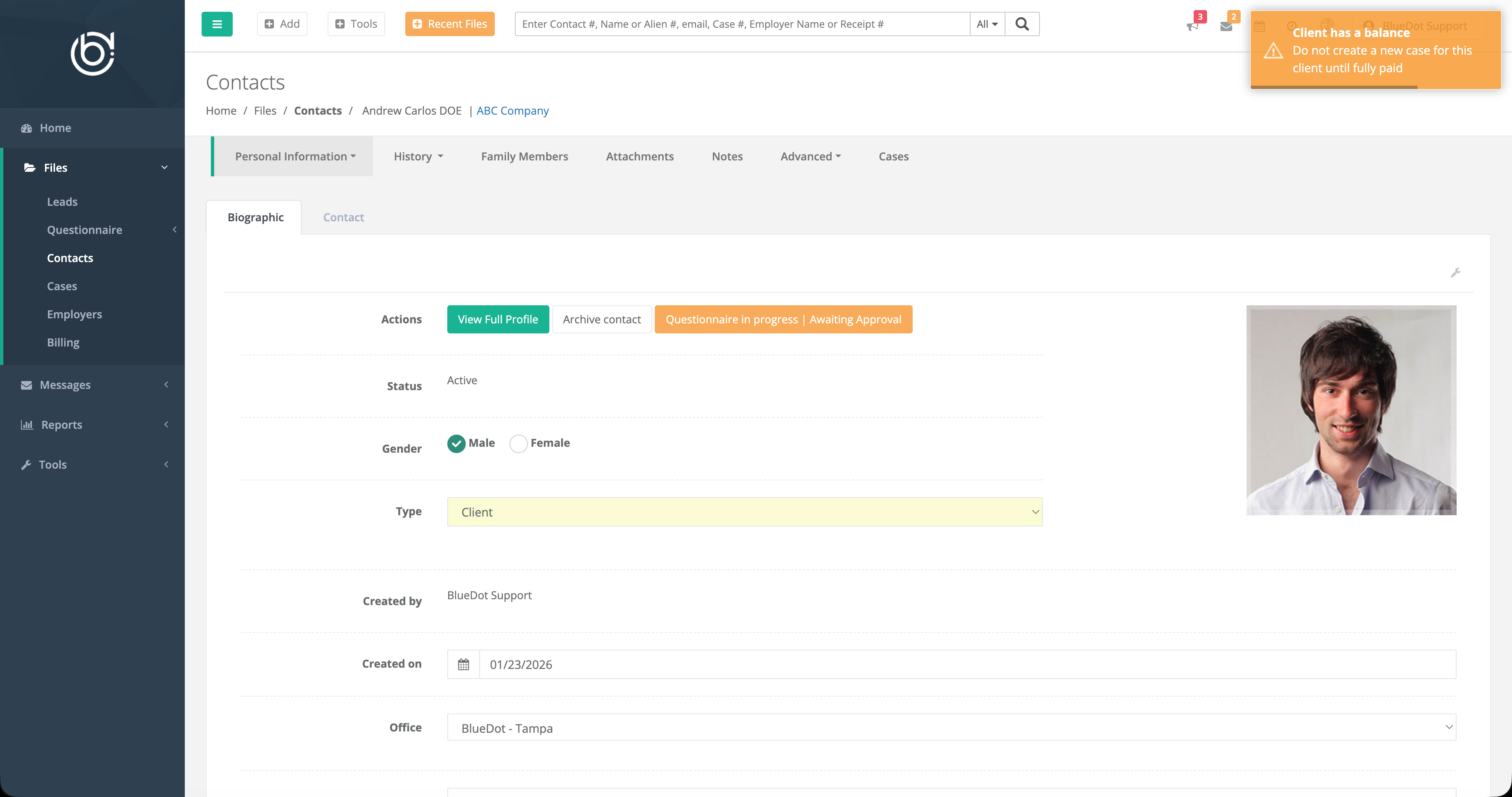 BlueDot dashboard